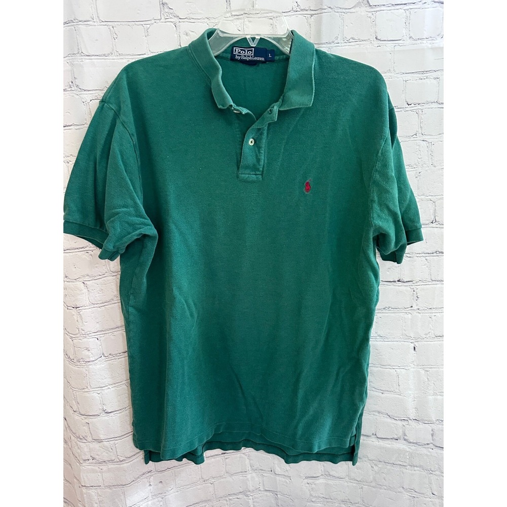 Polo Ralph Lauren Green Polo Shirt Classic Fit Short Sleeve Casual L